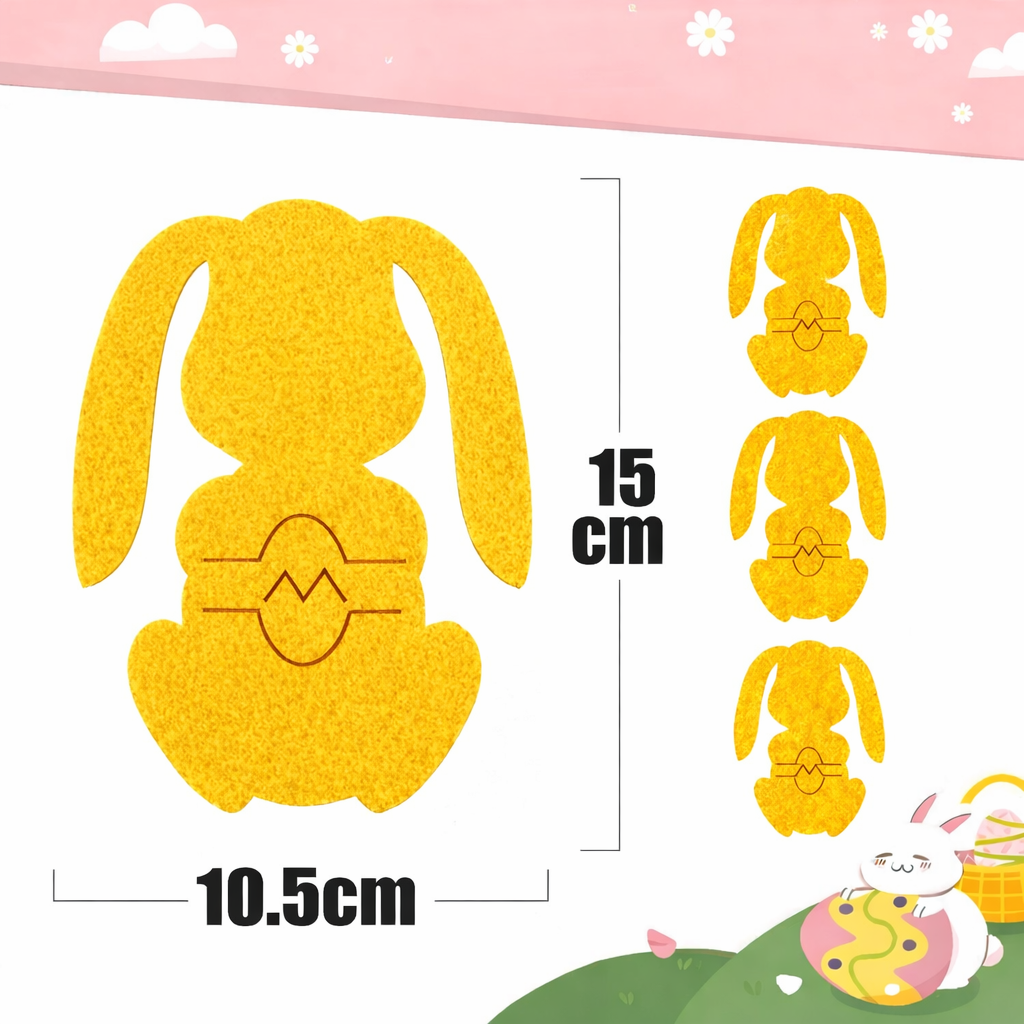 smartcook™ Filz Hasen Besteckhalter Set – Oster Tischdeko für Teller - Ostern