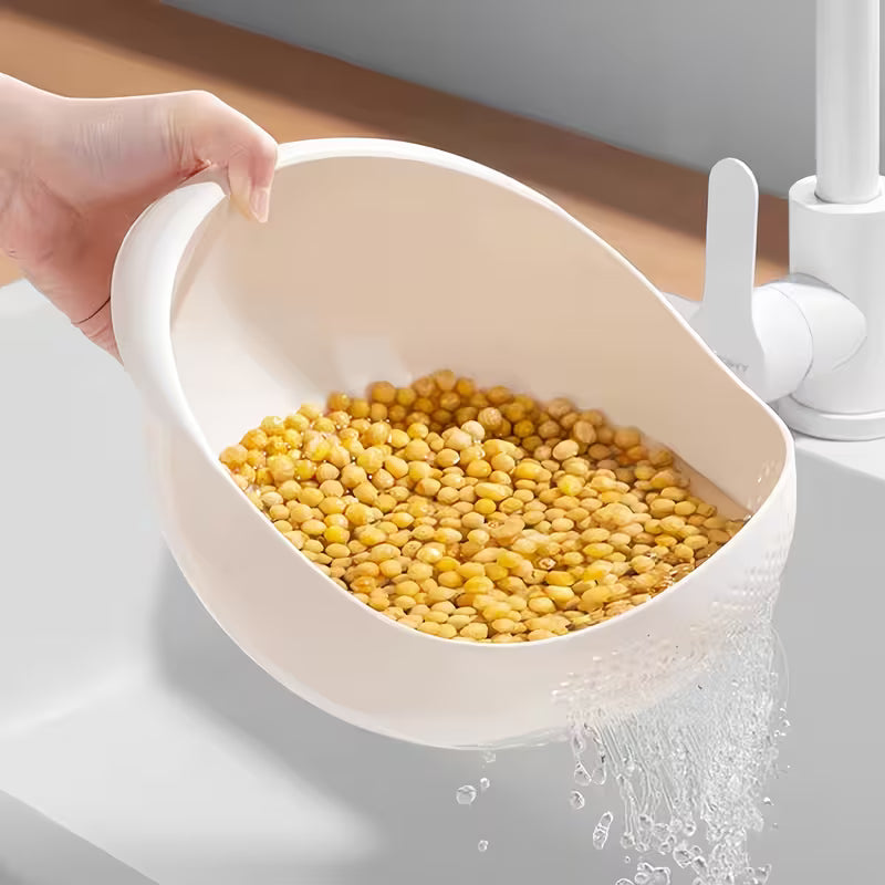 smartcook™ 2-in-1 Abtropfschüssel mit Sieb für Gemüse, Reis etc. - Rosa / Weiß