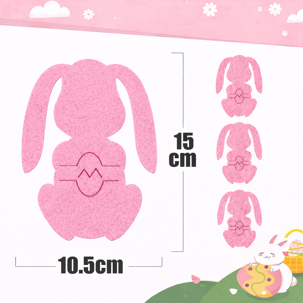 smartcook™ Filz Hasen Besteckhalter Set – Oster Tischdeko für Teller - Ostern