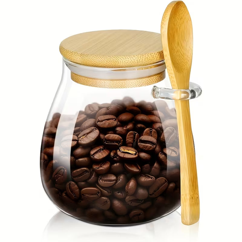 smartcook™ Multifunktions Vorratsglas mit Holzdeckel + Holzlöffel (2er Set)