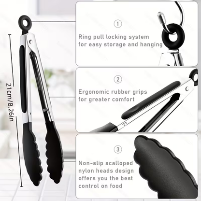 smartcook™ Premium Küchenzange - Edelstahl mit Silikongriff