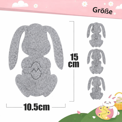 smartcook™ Filz Hasen Besteckhalter Set – Oster Tischdeko für Teller - Ostern