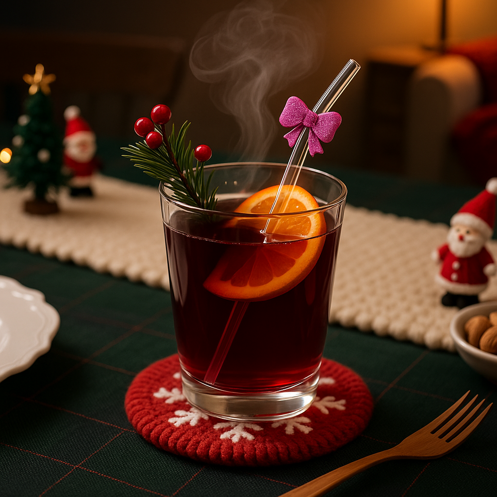 smartcook™ Weihnachts Glasstrohhalme - Festliches Set für Advent & Feiertage