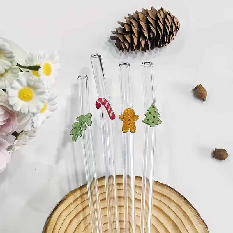 smartcook™ Weihnachts Glasstrohhalme (5er Set)