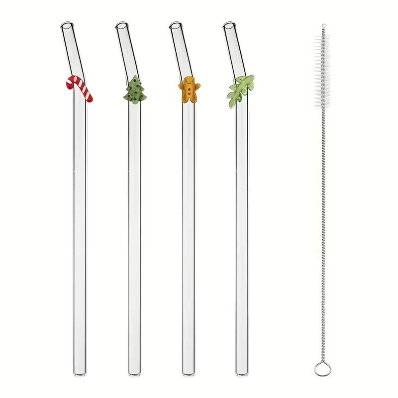 smartcook™ Weihnachts Glasstrohhalme (5er Set)