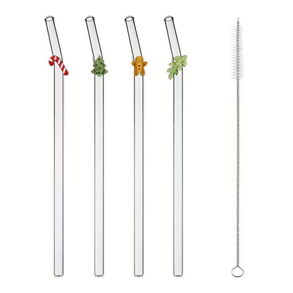 smartcook™ Weihnachts Glasstrohhalme (5er Set)