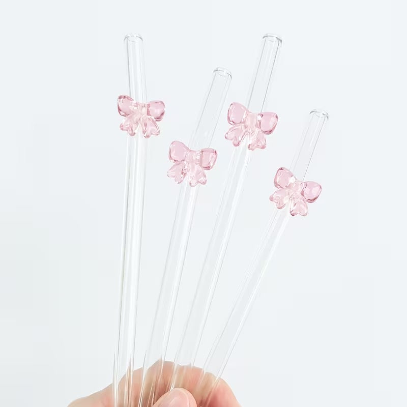 smartcook™ Stilvolle Strohhalme mit pinker Schleife – der perfekte Hingucker!