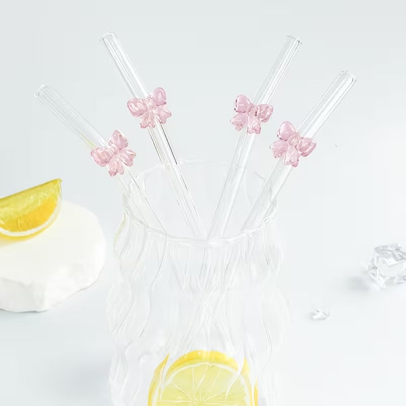 smartcook™ Stilvolle Strohhalme mit pinker Schleife – der perfekte Hingucker!