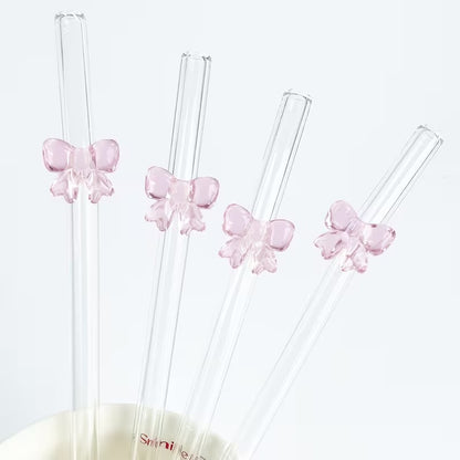 smartcook™ Stilvolle Strohhalme mit pinker Schleife – der perfekte Hingucker!