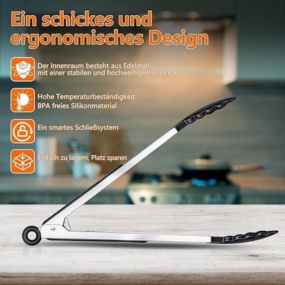 smartcook™ Premium Küchenzange aus Edelstahl