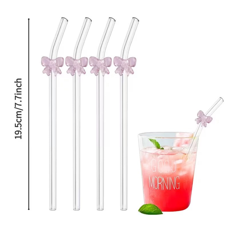 smartcook™ Stilvolle Strohhalme mit pinker Schleife – der perfekte Hingucker!