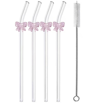 smartcook™ Stilvolle Strohhalme mit pinker Schleife – der perfekte Hingucker!