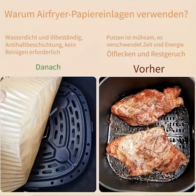 smartcook™ Antihaft Fritteusen Einlagen - Airfryer Backpapier - 100-300 Stück