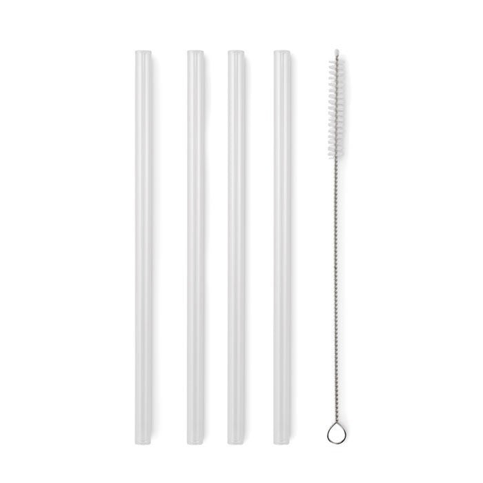 smartcook™ Trinkhalme Strohhalme aus Glas 4er Set mit Bürste