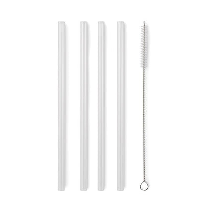 smartcook™ Trinkhalme Strohhalme aus Glas 4er Set mit Bürste