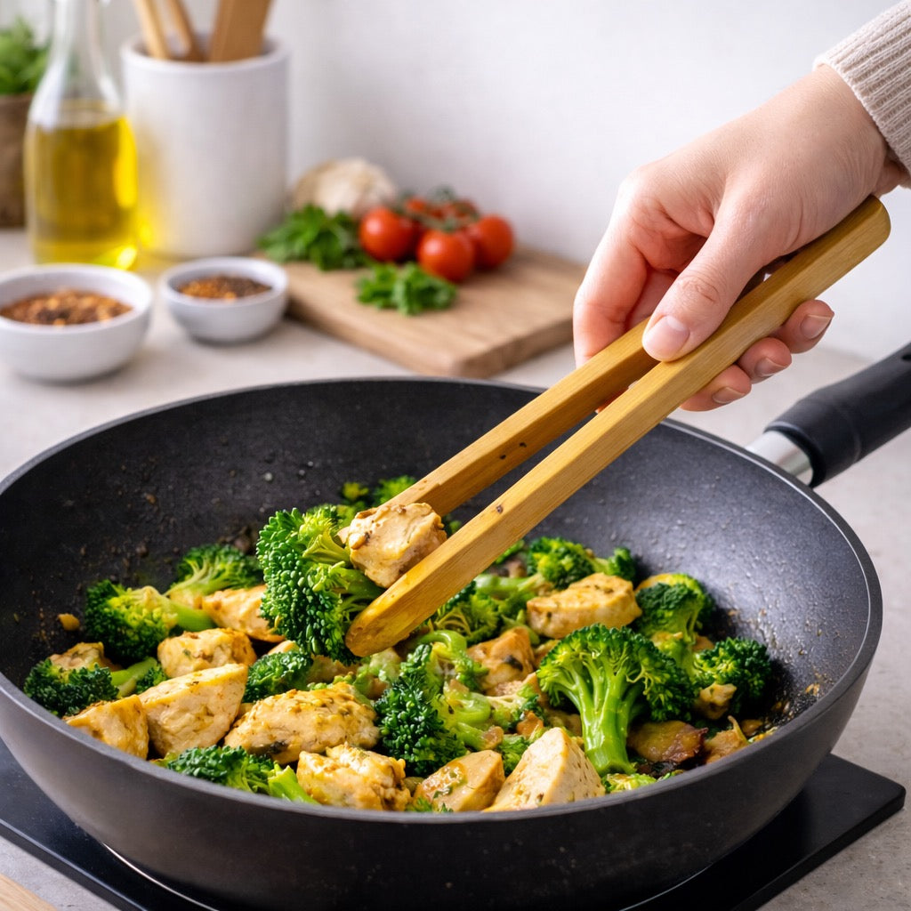 smartcook™Bambus Küchenhelfer Set– Zange & Pfannenwender– Spühlmaschinengeeignet