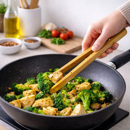 smartcook™Bambus Küchenhelfer Set– Zange & Pfannenwender– Spühlmaschinengeeignet