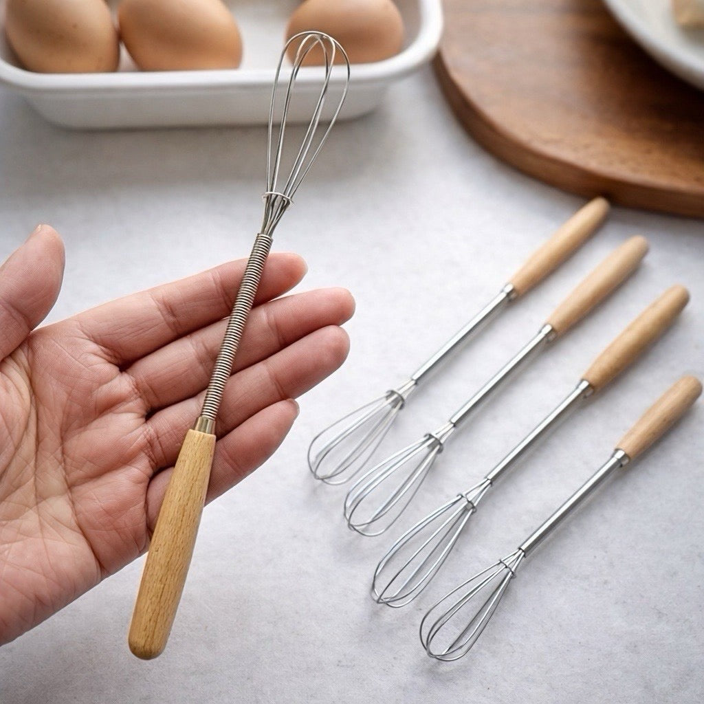 smartcook™ Premium Schneebesen Edelstahl mit Holzgriff – 1–3 Stück