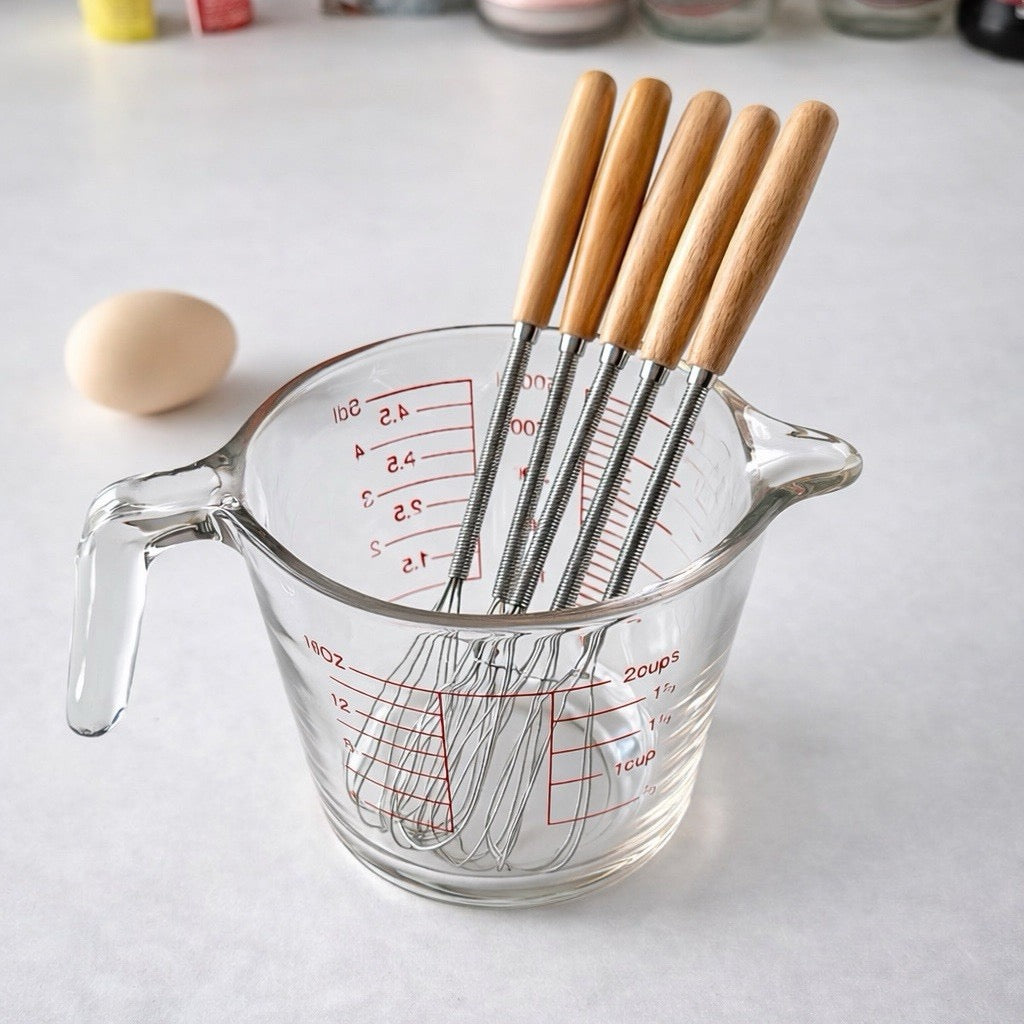 smartcook™ Premium Schneebesen Edelstahl mit Holzgriff – 1–3 Stück