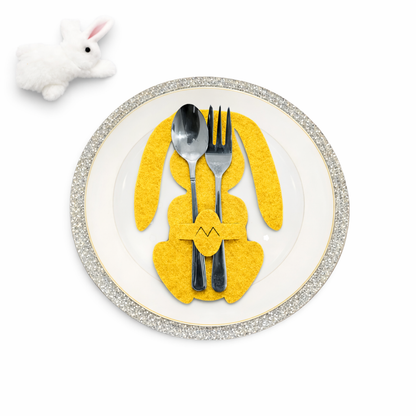 smartcook™ Filz Hasen Besteckhalter Set – Oster Tischdeko für Teller - Ostern