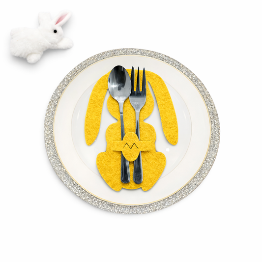 smartcook™ Filz Hasen Besteckhalter Set – Oster Tischdeko für Teller - Ostern