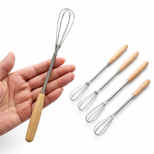 smartcook™ Premium Schneebesen Edelstahl mit Holzgriff – 1–3 Stück