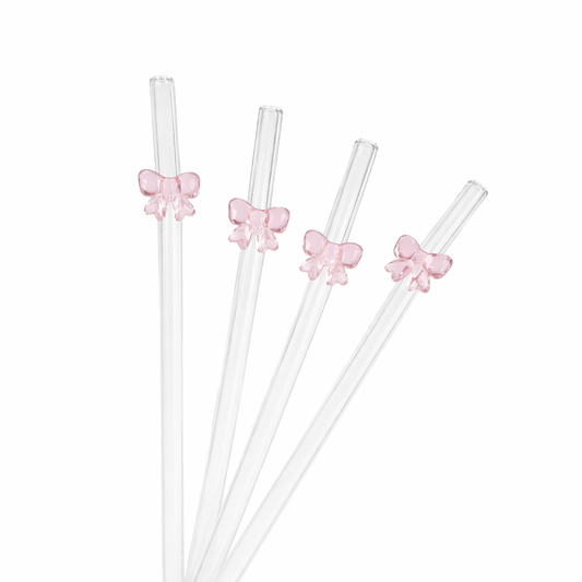 smartcook™ Stilvolle Strohhalme mit pinker Schleife – der perfekte Hingucker!